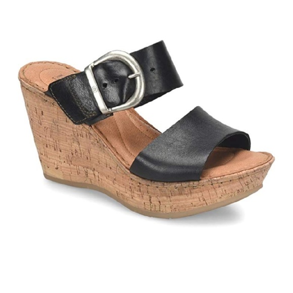 Born Shoes - BORN EMMY leather wedge sandals